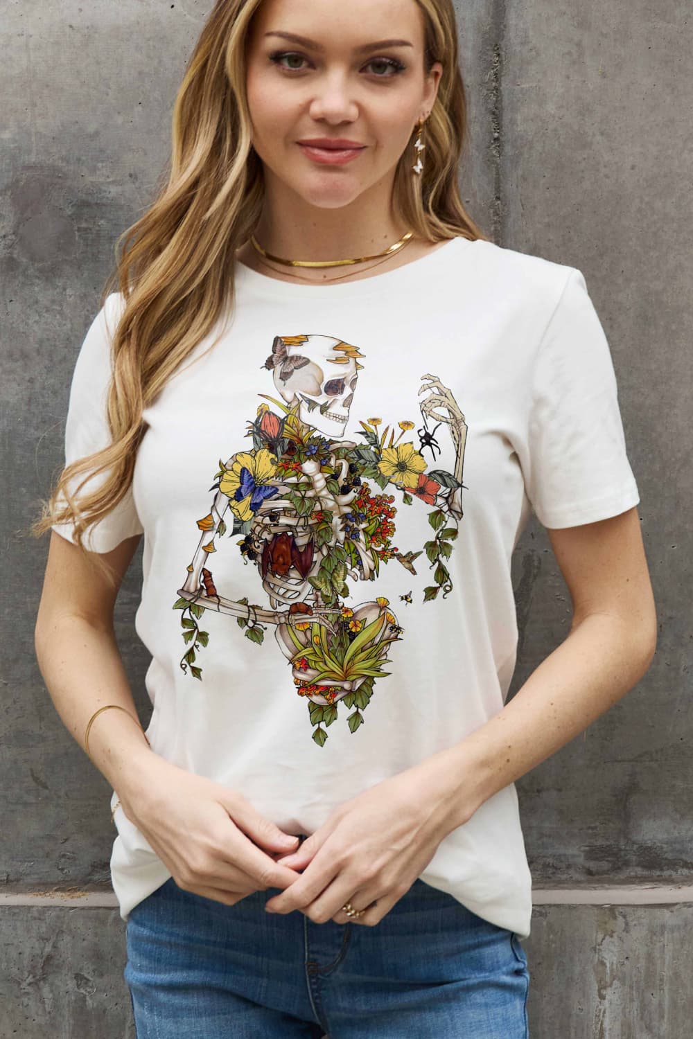 Simply Love Full Size Skeleton Graphic Cotton Tee