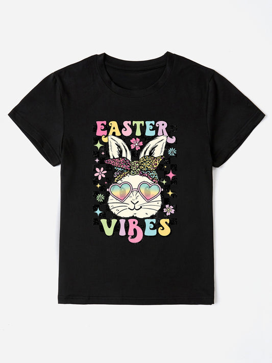 EASTER VIBES Round Neck Short Sleeve T-Shirt